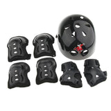 Maxbell 7 Pcs Kid Child Roller Skating Bicycle Helmet Knee Wrist Guard Elbow Pad Black M - Aladdin Shoppers