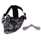 Maxbell Halloween Party Skeleton Half Face Mask Skull Protective Cover Silver Black - Aladdin Shoppers