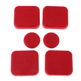 Maxbell Maxbell Wear Resistant Longboard POB Fingers Palm Slide Pucks Set for Downhill Square 6Pcs Red