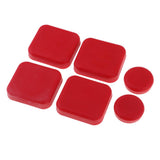 Maxbell Maxbell Wear Resistant Longboard POB Fingers Palm Slide Pucks Set for Downhill Square 6Pcs Red