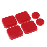 Maxbell Maxbell Wear Resistant Longboard POB Fingers Palm Slide Pucks Set for Downhill Square 6Pcs Red