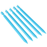 5pcs 23cm Aluminum Blue Camping Tent Nails with Tent Pegs Nails Storage Bag
