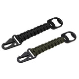 Maxbell Maxbell Paracord Carabiner Survival Keychain for Hiking, Camping, Hunting, Fishing Black