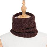 Maxbell Maxbell Windproof Fleece Winter Warm Scarf Neck Loop Warmer Neckerchief Coffee