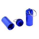 Maxbell Maxbell 2 Pieces Mini Portable Waterproof Pill Capsule Box Container Pendant Blue