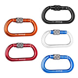Maxbell 4 Piece 25KN Aluminum Rock Climbing Rescue Safety D Type Carabiner Screwgate