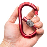 Maxbell 4 Piece 25KN Aluminum Rock Climbing Rescue Safety D Type Carabiner Screwgate