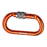 Maxbell Maxbell 25KN Aluminum Rock Climbing Rescue Safety D Type Carabiner Orange Screwgate