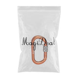 Maxbell Maxbell 25KN Aluminum Rock Climbing Rescue Safety D Type Carabiner Orange Screwgate