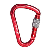 Maxbell Maxbell Aluminum Locking Climbing Carabiner D Shape Auto-Locking Carabiner Screw Gate Lock Red
