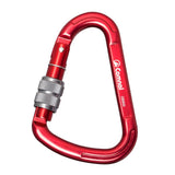 Maxbell Maxbell Aluminum Locking Climbing Carabiner D Shape Auto-Locking Carabiner Screw Gate Lock Red