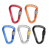 Maxbell Maxbell Aluminum Locking Climbing Carabiner D Shape Auto-Locking Carabiner Screw Gate Lock Red