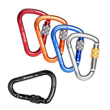 Maxbell Maxbell Aluminum Locking Climbing Carabiner D Shape Auto-Locking Carabiner Screw Gate Lock Red