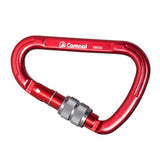 Maxbell Maxbell Aluminum Locking Climbing Carabiner D Shape Auto-Locking Carabiner Screw Gate Lock Red
