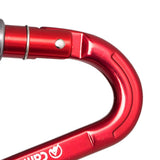 Maxbell Maxbell Aluminum Locking Climbing Carabiner D Shape Auto-Locking Carabiner Screw Gate Lock Red