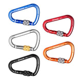 Maxbell Maxbell Aluminum Locking Climbing Carabiner D Shape Auto-Locking Carabiner Screw Gate Lock Red