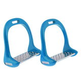 Maxbell Maxbell 1Pair Stainless Steel Horse Saddle English Stirrups Horse Riding Blue