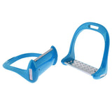 Maxbell Maxbell 1Pair Stainless Steel Horse Saddle English Stirrups Horse Riding Blue