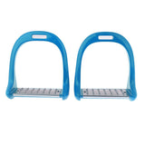 Maxbell Maxbell 1Pair Stainless Steel Horse Saddle English Stirrups Horse Riding Blue