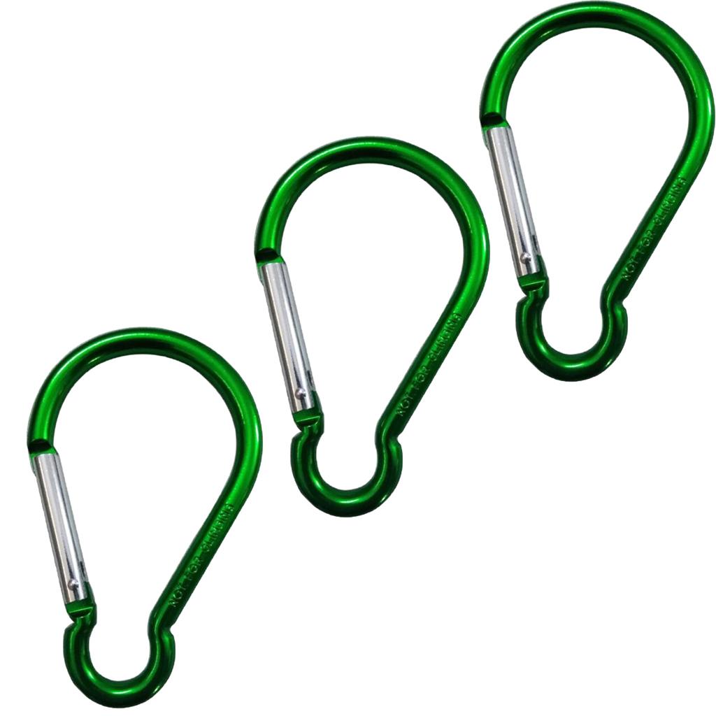 Maxbell Maxbell 3pcs Aluminum Camping Keychain Carabiner Spring Snap Hook Buckle Clip Green