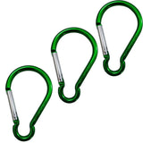 Maxbell Maxbell 3pcs Aluminum Camping Keychain Carabiner Spring Snap Hook Buckle Clip Green