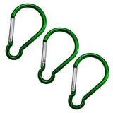Maxbell Maxbell 3pcs Aluminum Camping Keychain Carabiner Spring Snap Hook Buckle Clip Green