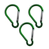 Maxbell Maxbell 3pcs Aluminum Camping Keychain Carabiner Spring Snap Hook Buckle Clip Green