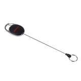 Maxbell Maxbell Retractable Keychain Carabiner Badge Recoil Reel Key Ring Holder Clip Black