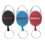 Maxbell Maxbell Retractable Keychain Carabiner Badge Recoil Reel Key Ring Holder Clip Black