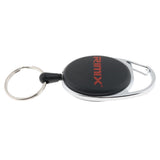 Maxbell Maxbell Retractable Keychain Carabiner Badge Recoil Reel Key Ring Holder Clip Black