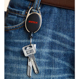 Maxbell Maxbell Retractable Keychain Carabiner Badge Recoil Reel Key Ring Holder Clip Black
