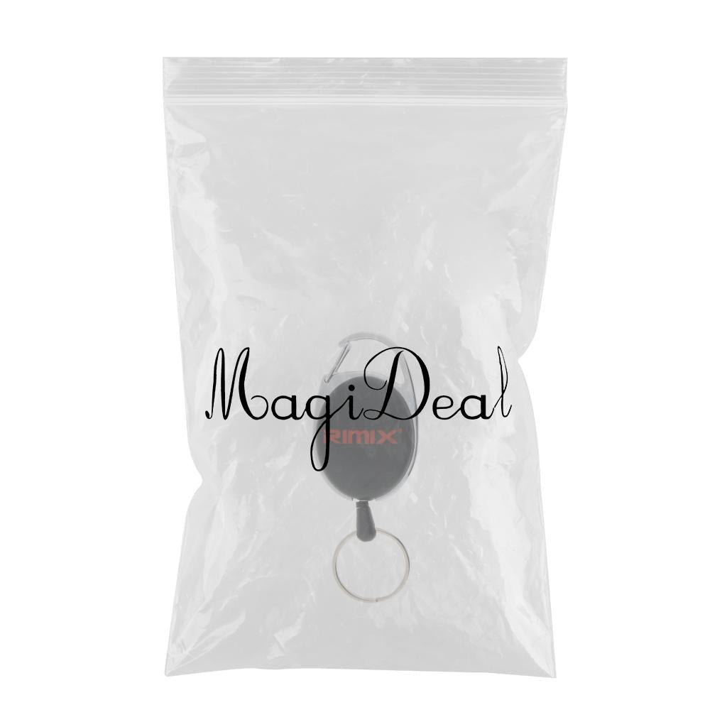 Maxbell Maxbell Retractable Keychain Carabiner Badge Recoil Reel Key Ring Holder Clip Black