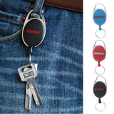 Maxbell Maxbell Retractable Keychain Carabiner Badge Recoil Reel Key Ring Holder Clip Black