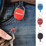 Maxbell Maxbell Retractable Keychain Carabiner Badge Recoil Reel Key Ring Holder Clip Black