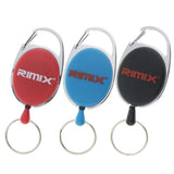 Maxbell Maxbell Retractable Keychain Carabiner Badge Recoil Reel Key Ring Holder Clip Black