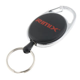 Maxbell Maxbell Retractable Keychain Carabiner Badge Recoil Reel Key Ring Holder Clip Black