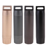 Maxbell Maxbell Waterproof Mini Aluminium Pill Holder Case Bottle Drug Container Keychain Style 3-Dark Gray