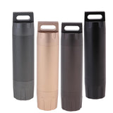 Maxbell Maxbell Waterproof Mini Aluminium Pill Holder Case Bottle Drug Container Keychain Style 3-Dark Gray