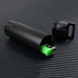Maxbell Maxbell Waterproof Mini Aluminium Pill Holder Case Bottle Drug Container Keychain Style 3-Dark Gray