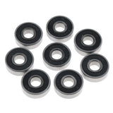 Maxbell Maxbell 8pcs Chrome Steel Skateboard Bearings Longboard Skate Ball Bearing Black