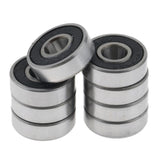 Maxbell Maxbell 8pcs Chrome Steel Skateboard Bearings Longboard Skate Ball Bearing Black