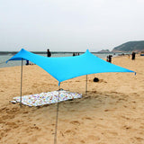 Maxbell Maxbell 3-4 Person Beach Tent Tarp Portable Canopy Sunshade with Sandbag Anchors Blue