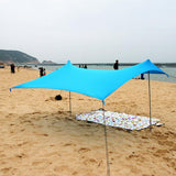 Maxbell Maxbell 3-4 Person Beach Tent Tarp Portable Canopy Sunshade with Sandbag Anchors Blue