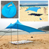 Maxbell Maxbell 3-4 Person Beach Tent Tarp Portable Canopy Sunshade with Sandbag Anchors Blue