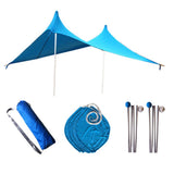 Maxbell Maxbell 3-4 Person Beach Tent Tarp Portable Canopy Sunshade with Sandbag Anchors Blue