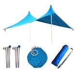 Maxbell Maxbell 3-4 Person Beach Tent Tarp Portable Canopy Sunshade with Sandbag Anchors Blue