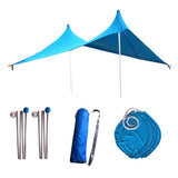Maxbell Maxbell 3-4 Person Beach Tent Tarp Portable Canopy Sunshade with Sandbag Anchors Blue
