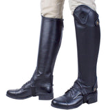 Maxbell Maxbell Leather Equestrian Horse Riding Gaiters Half Chaps Leg Cover Protector XS