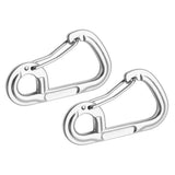 Maxbell Maxbell 2Pcs Aluminum Alloy Key Buckle Snap Spring Clip Hook Carabiner Keychain Silver