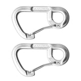Maxbell Maxbell 2Pcs Aluminum Alloy Key Buckle Snap Spring Clip Hook Carabiner Keychain Silver